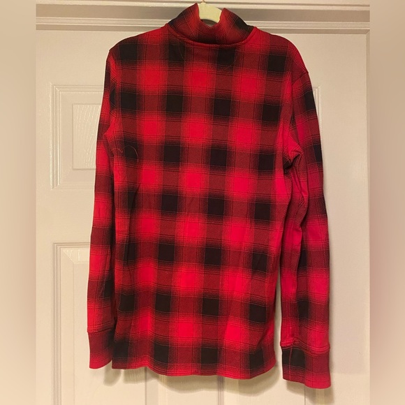 Polo Ralph Lauren Boys Red Check Cotton Quarter Zip Pullover Size Medium Holiday - Picture 2 of 5